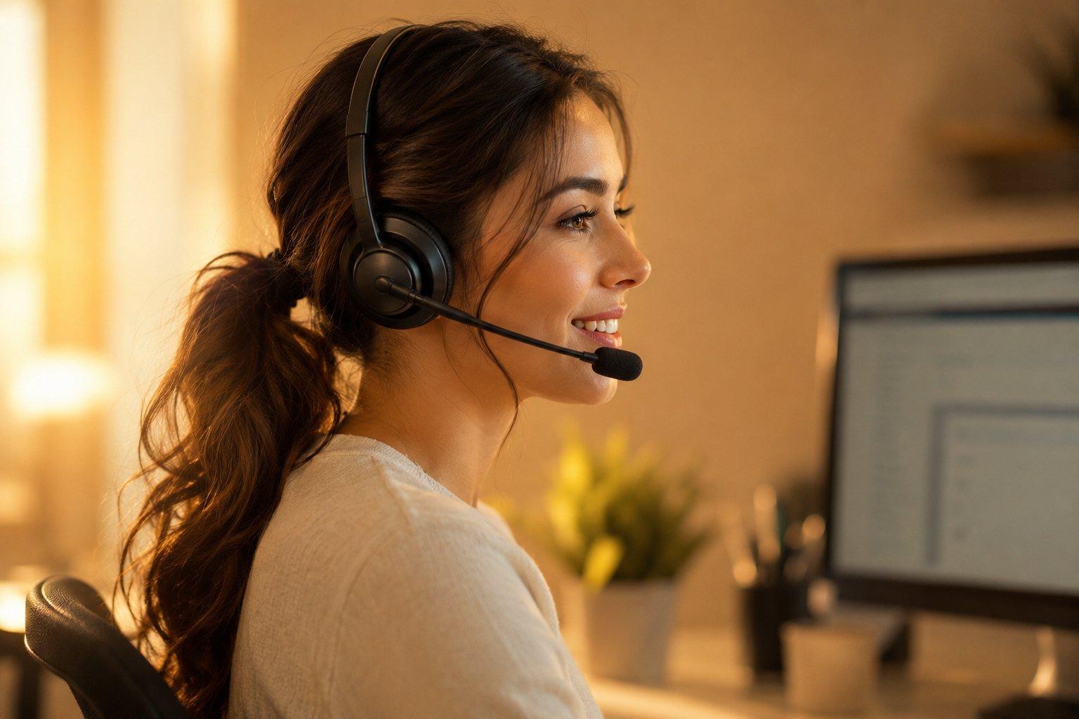 A CHCKED account manager on a call with a client